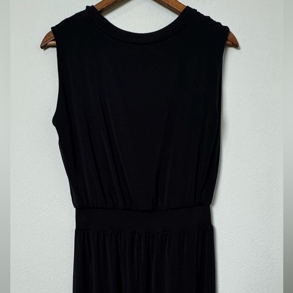 Athleta Santorini Cinch Dress Solid Black‎ Sleeveless Midi Size Small Petite - Picture 10 of 16